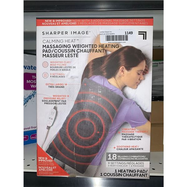 Sharper Image Calming Heat Massaging Weighted Heating Pad