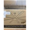 Image 3 : 72" Ceiling Fan with Light and Remote Control, Vintage Flush Mount Dimmable LED Ceiling Fan with 8 F