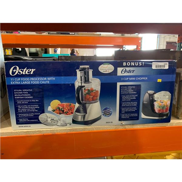 Oster 11 Cup Food Processor w/ XL Food Chute BONUS 3 Cup Mini Chopper