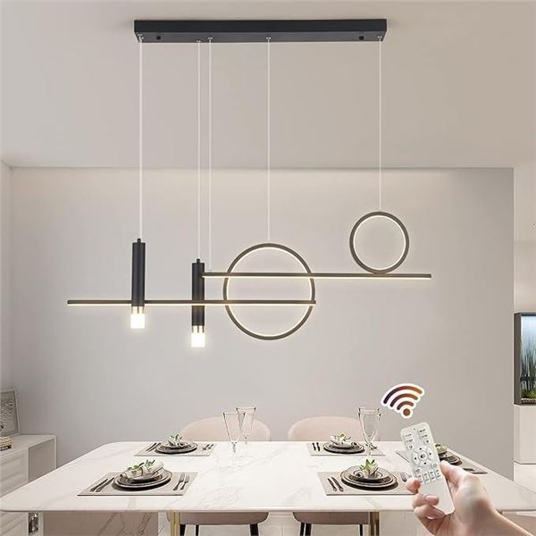 Tioolo Creative LED Pendant Light, Modern Linear LED Chandelier, Dimmable Linear Pendant Lighting wi