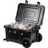 Image 1 : KEMIMOTO Portable Wheeled Cooler, 45 Quart Insulated Ice Chest with Handle, Cup Holders, Tight Latch
