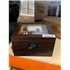 Image 1 : Glass Top Handcrafted Cedar Humidor with Front Digital Hygrometer, Humidifier Solution, and Accessor