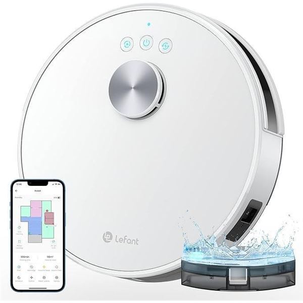Lefant M1 Lidar Robot Vacuums and Mop, LIDAR Navigation, Precise Mapping, 3500Pa Suction, 150mins Ru