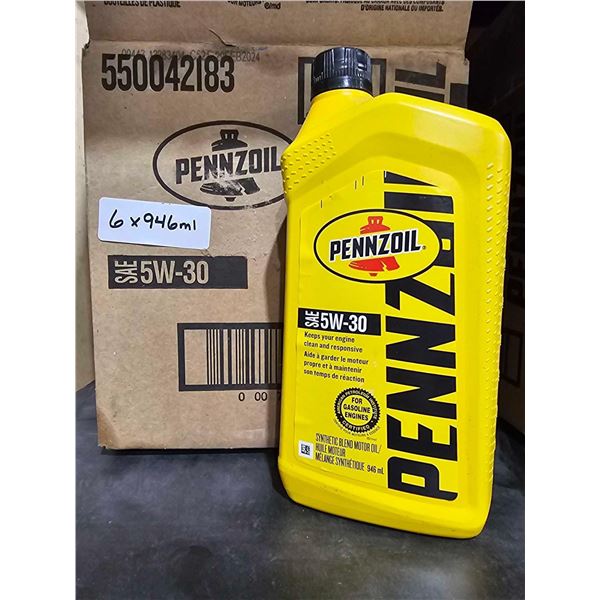 Pennzoil SAE 5W-30 Synthetic Blend  Motor Oil 6x946ml