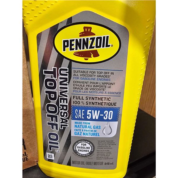 Pennzoil Universal Top Off Oil SAE 5W-30 Full Synthetic Motor Oil 6x946ml