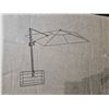 Image 2 : 10x13' Offset Patio Umbrella With Base  - Light Blue ****Not Exact as Stock Photo***