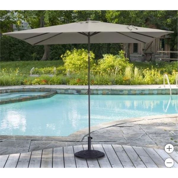 Season Sentry Sunbrella  7x10' Rectangle Market Umbrella - Taupe