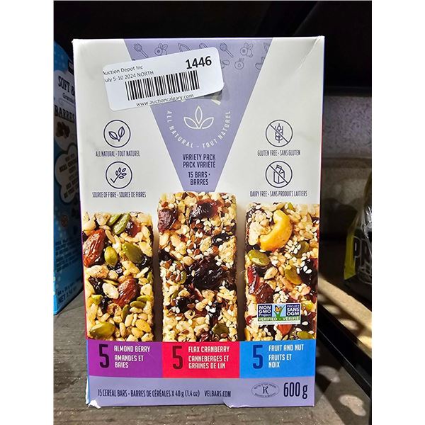 Vel Variety Pack Gluten Free Snack Bars  15 x 40 g