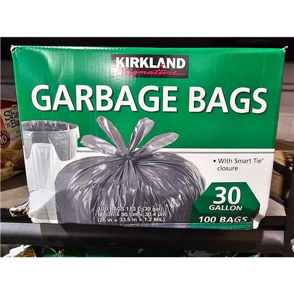 Kirkland 30 Gallon Garbage Bags 100 Count