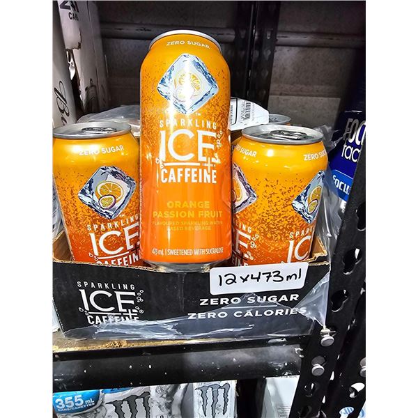 Sparkling Ice + Caffeine Orange  Passionfruit 12x473ml