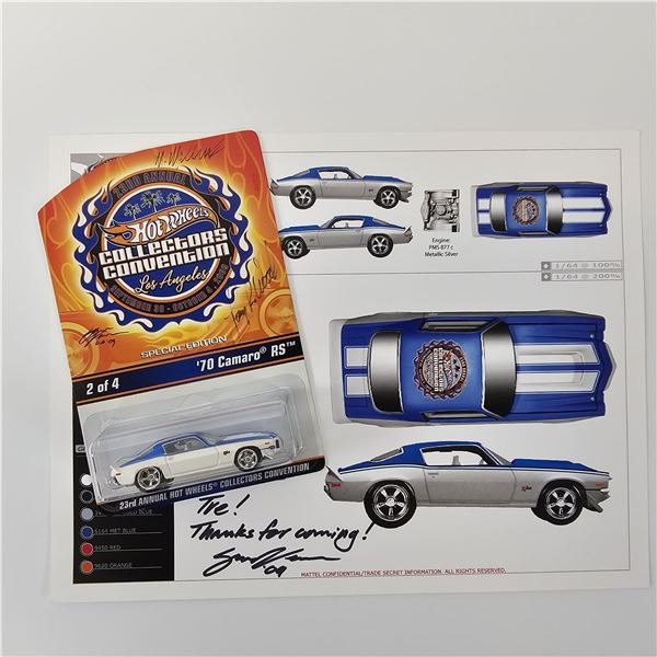 Hot Wheels 23rd Collectors Convention Camaro with signed e sheet and card