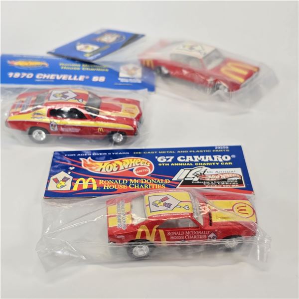 Hot Wheels lot of 3 Convention McDonalds Charity cars