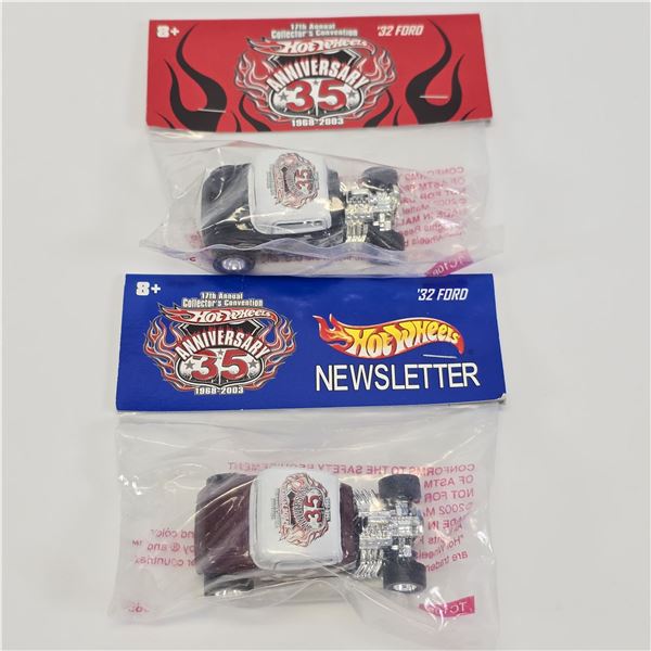 Hot Wheels 17th Annual Collectors Convention baggie/Newsletter Cars, 2 variation lot