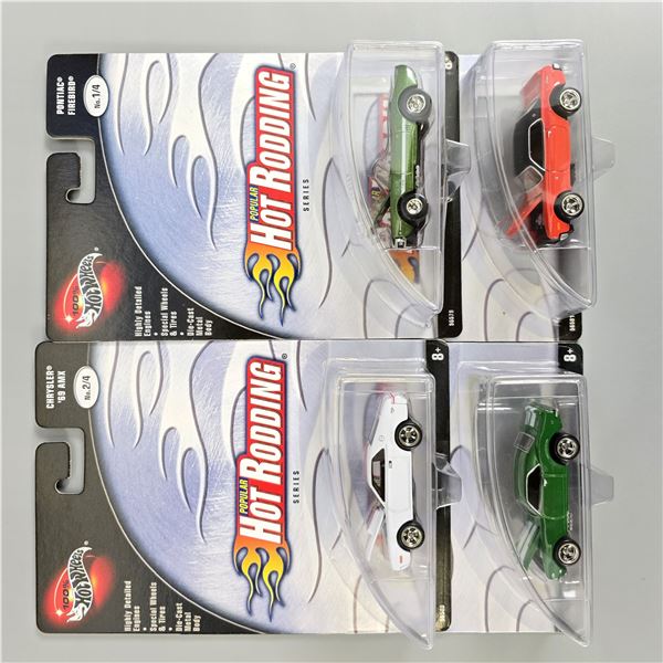 100% Hot Wheels Hot Rodding set of 4 w/ alternate color pieces
