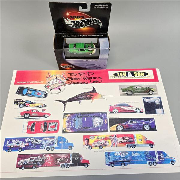 100% Hot Wheels Pro Street Camaro and signed sheet