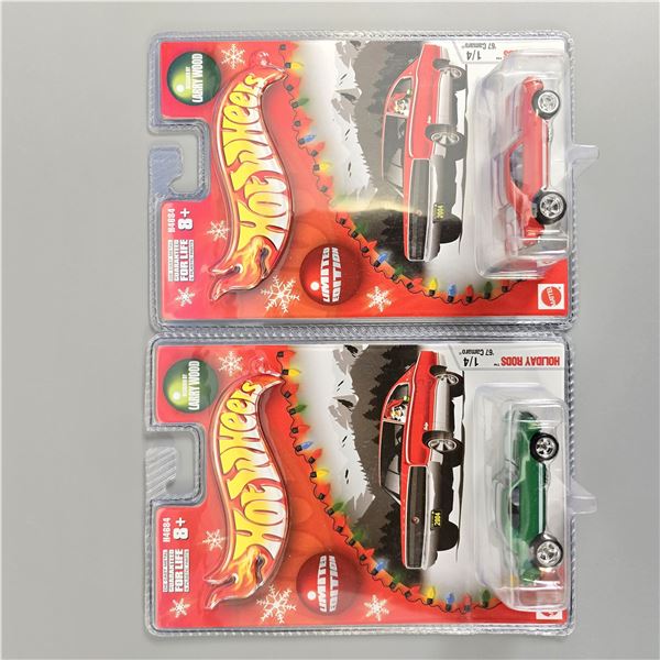 Hot Wheels Exclusive Larry Wood Holiday Rods 67 Camaro pair
