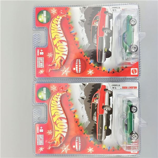 Hot Wheels Exclusive Larry Wood Holiday Rods 67 Camaro pair
