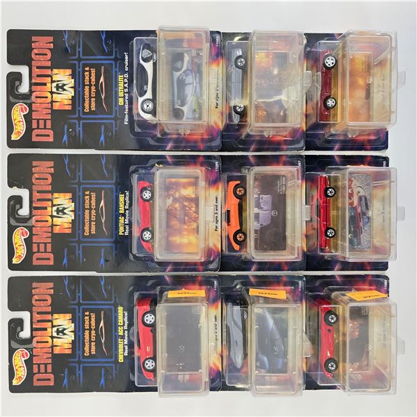 Hot Wheels Demolition Man complete set of 9 pieces