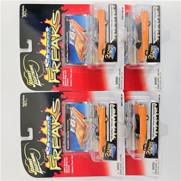 Johnny Lightning lot of 4 Street Freaks 59 Cadillac Convertibles