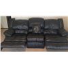Image 2 : 3 Seat Leather Reclining Sofa 81x41x37