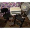 Image 1 : Assorted Household Essentials Step Ladders Fan Utility Table on Casters