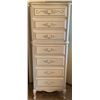 Image 1 : French Provincial Tall Boy Dresser 7 Drawers 22x64