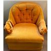 Image 1 : Vintage Mustard Colored Accent Chair Velvet Comfortable
