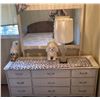 Image 1 : Vintage FP 9 Drawer Dresser w/ Mirror & Contents 77x24x33