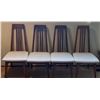 Image 1 : 4 Vintage Dining Chairs Wood w/ Upholstered Seat 17x 55