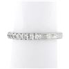 Image 3 : Vintage Platinum.35 ctw Round Prong Diamond Hand Engraved Stack Wedding Band Rin