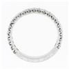 Image 8 : Vintage Platinum.35 ctw Round Prong Diamond Hand Engraved Stack Wedding Band Rin