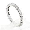 Image 9 : Vintage Platinum.35 ctw Round Prong Diamond Hand Engraved Stack Wedding Band Rin