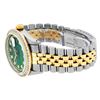 Image 8 : Rolex Mens Two Tone Green Vignette Princess Cut Diamond Datejust Wristwatch