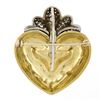 Image 3 : Boris LeBeau 18K TT Gold Deep Pink Enamel w/ Diamond Textured Heart Pin Brooch