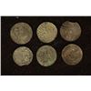 Image 2 : 6 SILVER DIME SIZED OTTOMAN EMPIRE PARA COINS: