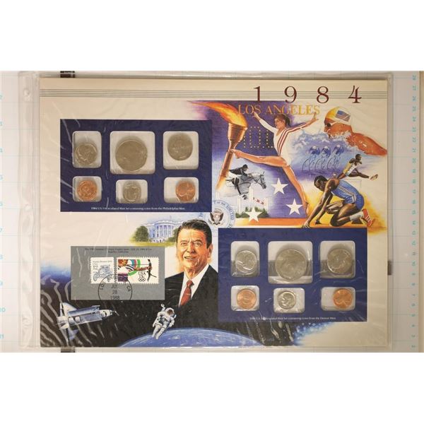 1984 US MINT SET (UNC) P/D IN LARGE INFO CARD AND