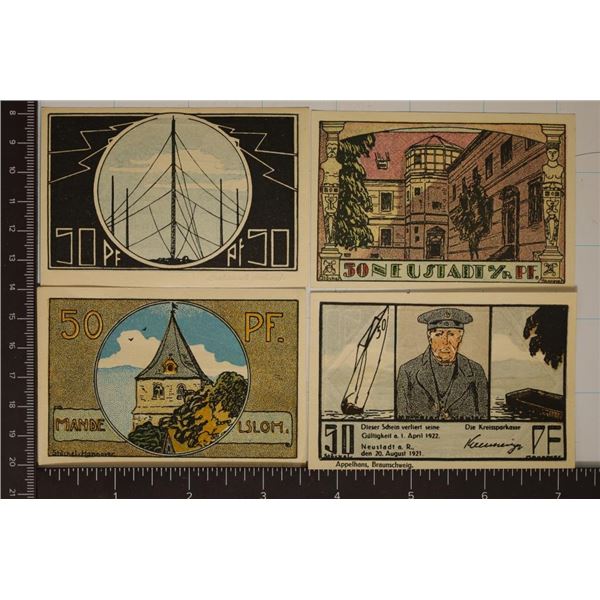 2-1921 & 2-1922 GERMAN 50 PFENNIG CU NOTGELDS