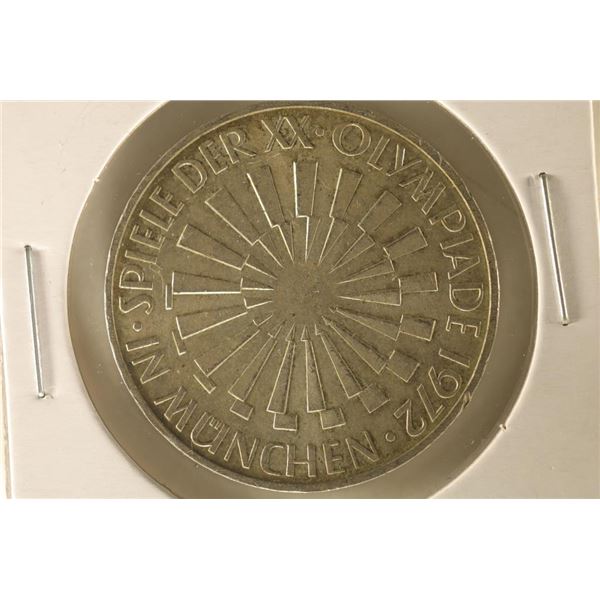 1972-D GERMAN SILVER UNC 10 MARK .3115 OZ. ASW