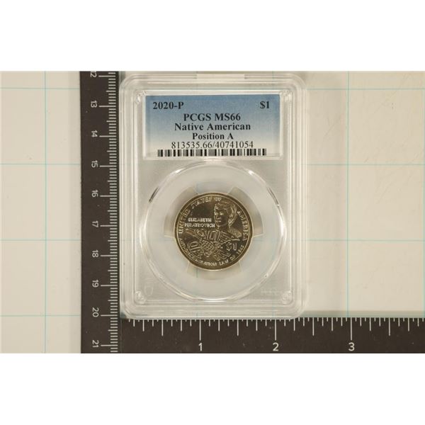 2020-P POS. A NATIVE AMERICAN $ PCGS MS66