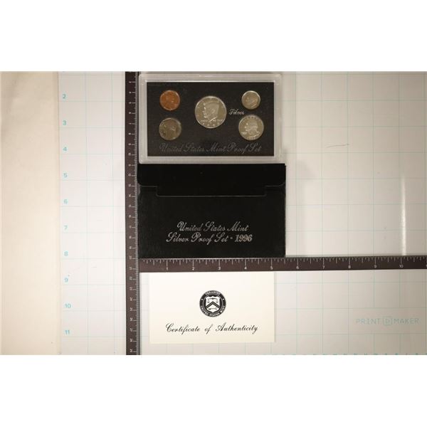 1996 US SILVER PROOF SET (WITH BOX) AND WITH