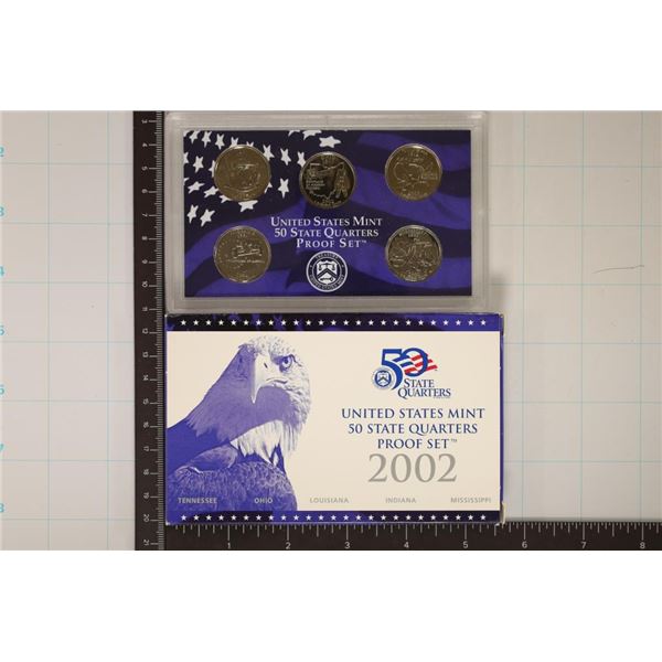 2002 US 50 STATE QUARTERS PROOF SET WITH BOX