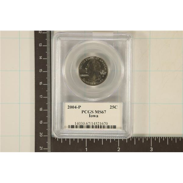 2004-P IOWA QUARTER PCGS MS67
