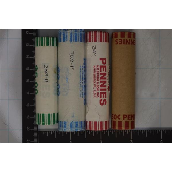 4 ROLLS OF US COINS: $5-2009-D ROOSEVELT DIMES ALL