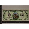 Image 1 : 2014 ONE DISNEY DOLLAR CRISP UNC COLORIZED BILL: