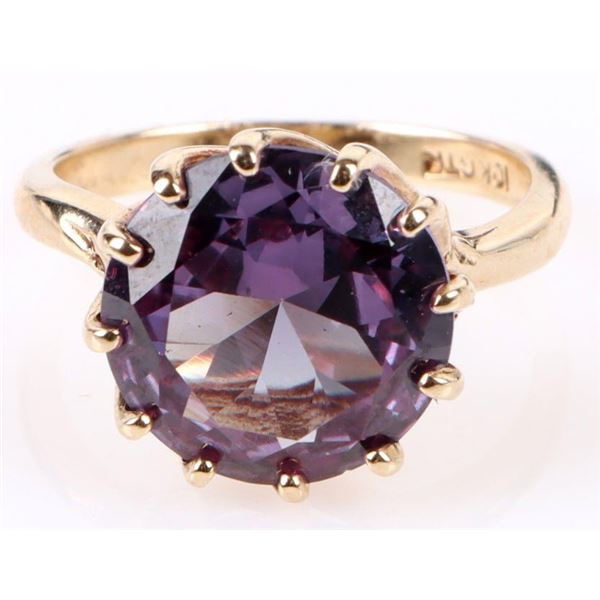 6.0CT ROUND SAPPHIRE 10K YELLOW GOLD LADIES RING