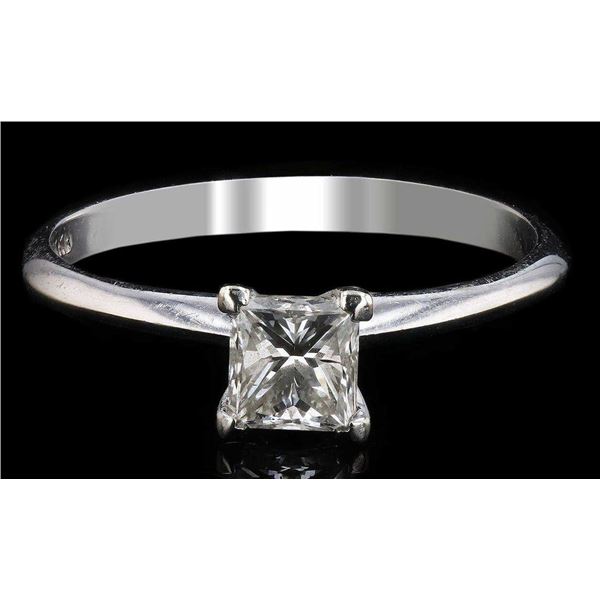 14K WHITE GOLD 0.51CT SI1 CENTER DIAMOND RING
