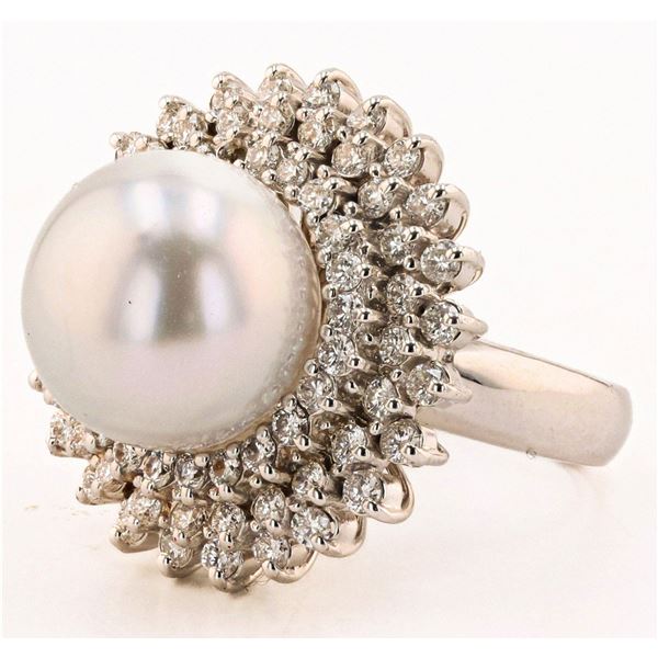 14MM SOUTH SEA PEARL & 1.89CTW DIA 14K GOLD RING