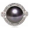Image 1 : 12MM TAHITIAN PEARL & 0.37CTW DIA 14K GOLD RING
