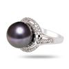 Image 2 : 12MM TAHITIAN PEARL & 0.37CTW DIA 14K GOLD RING