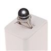 Image 3 : 12MM TAHITIAN PEARL & 0.37CTW DIA 14K GOLD RING